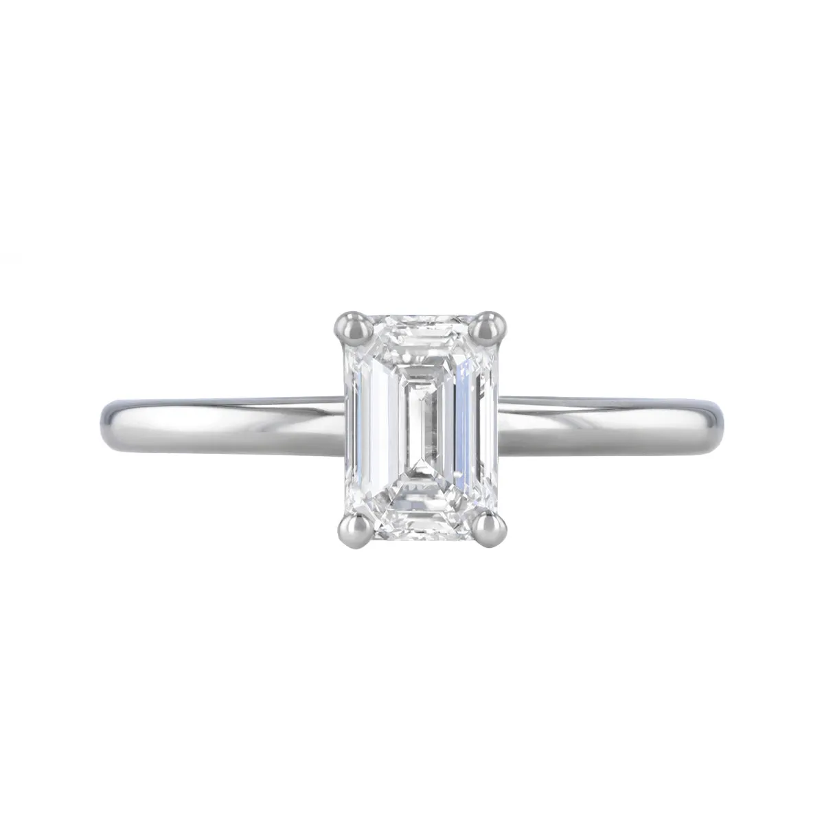 0-35ct Sofia Emerald Cut Diamond Solitaire Engagement Ring | Platinum