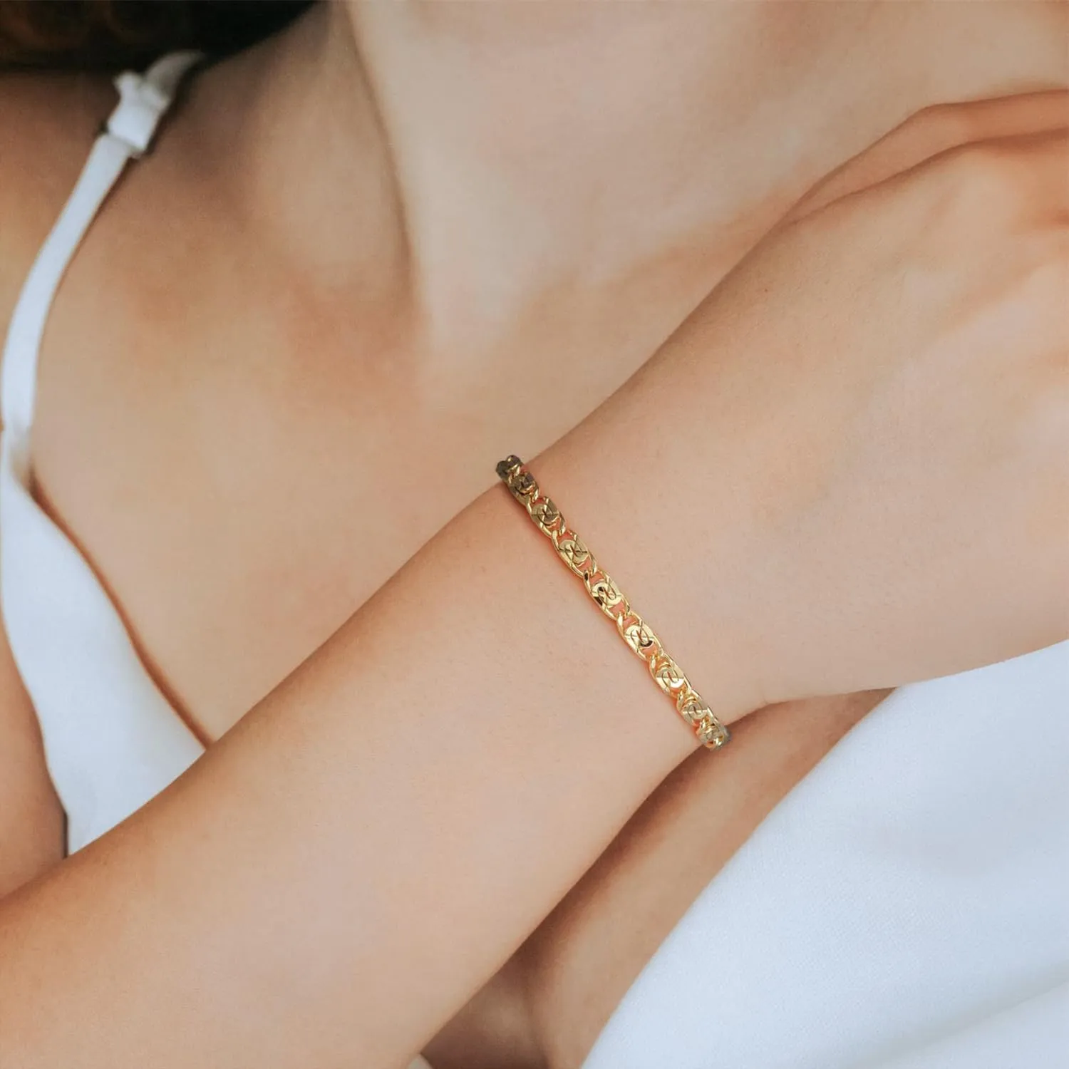 14K Gold Bracelets for Women Dainty Cuban Chain Gold Bracelet for Women 6.5/7/7.5/8/9in