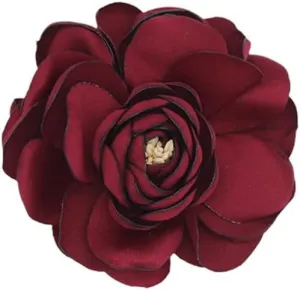 Big Flower Dainty Satin Fabric Rose Flower Brooches Large Rose Flower Big Camellia Flower Satin Flower Fabric Lapel Brooches for Women'S Wedding Dinner Party Decoration