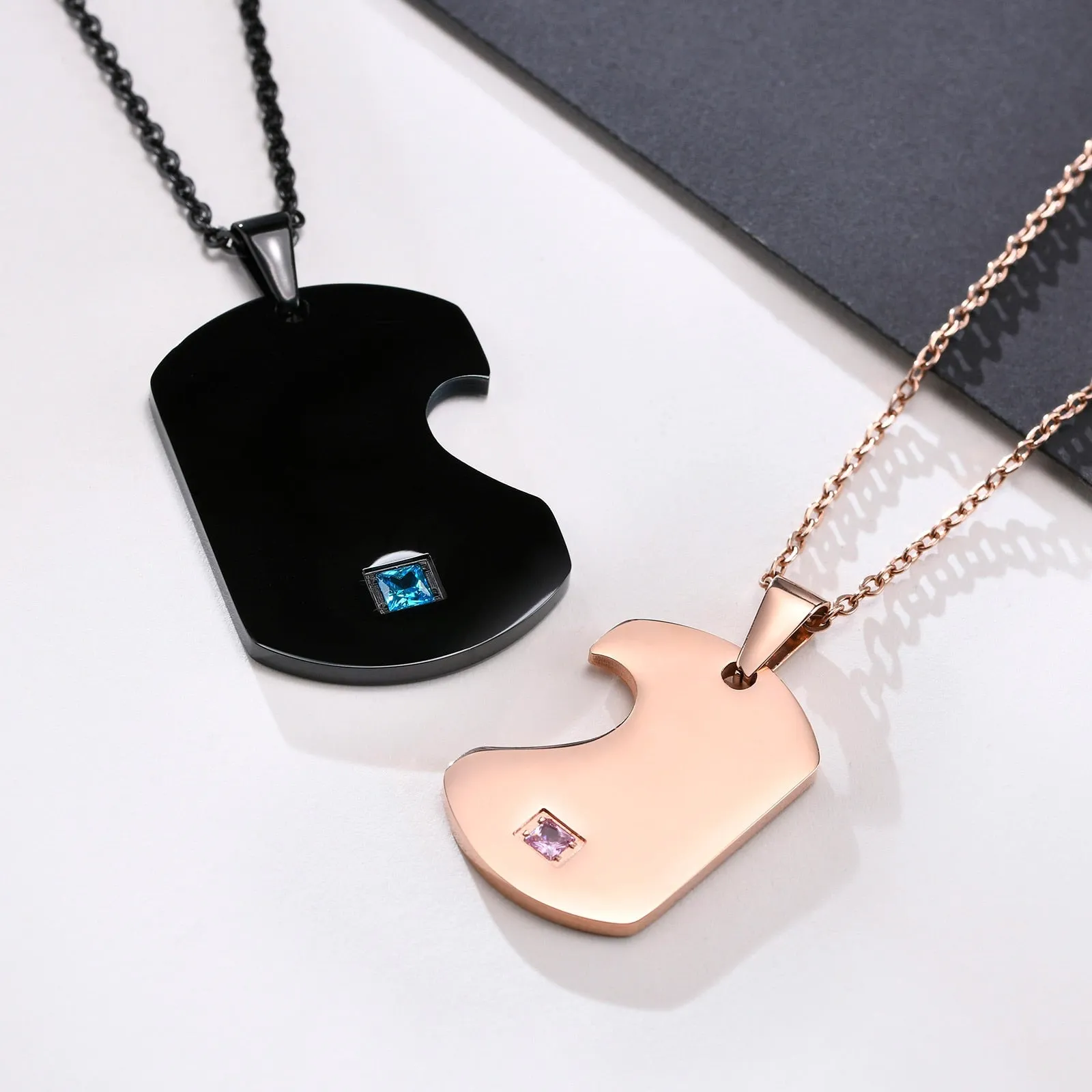 Couple Puzzle Heart Dog Tags