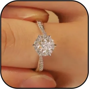 Dcfywl731 Fake Wedding Rings Fake Engagement Ring for Women Platinum Travel Rings Round Cubic Zirconia Engagement Rings Fake Engagement Ring for Women Halo