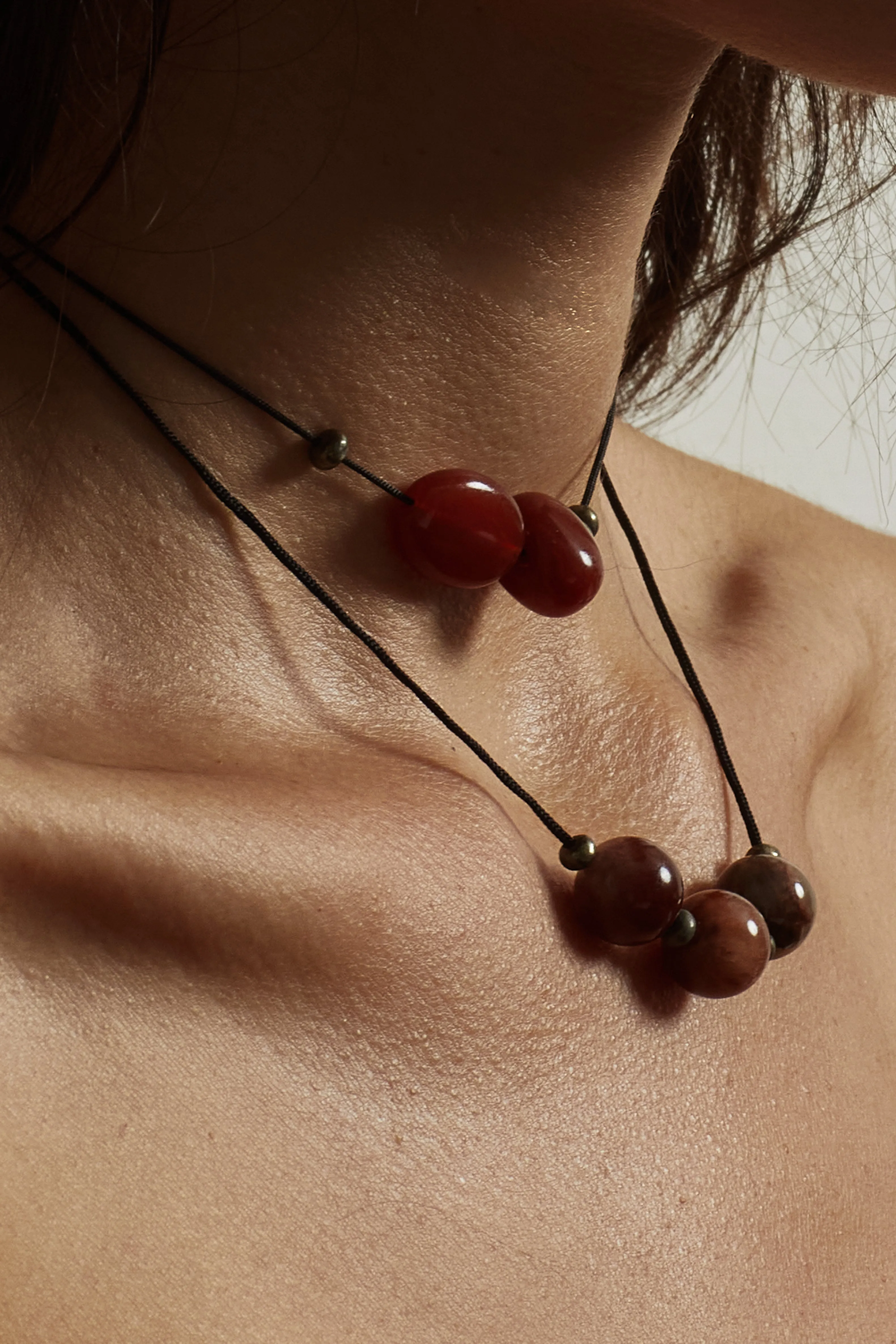 Double Red Agate Necklace