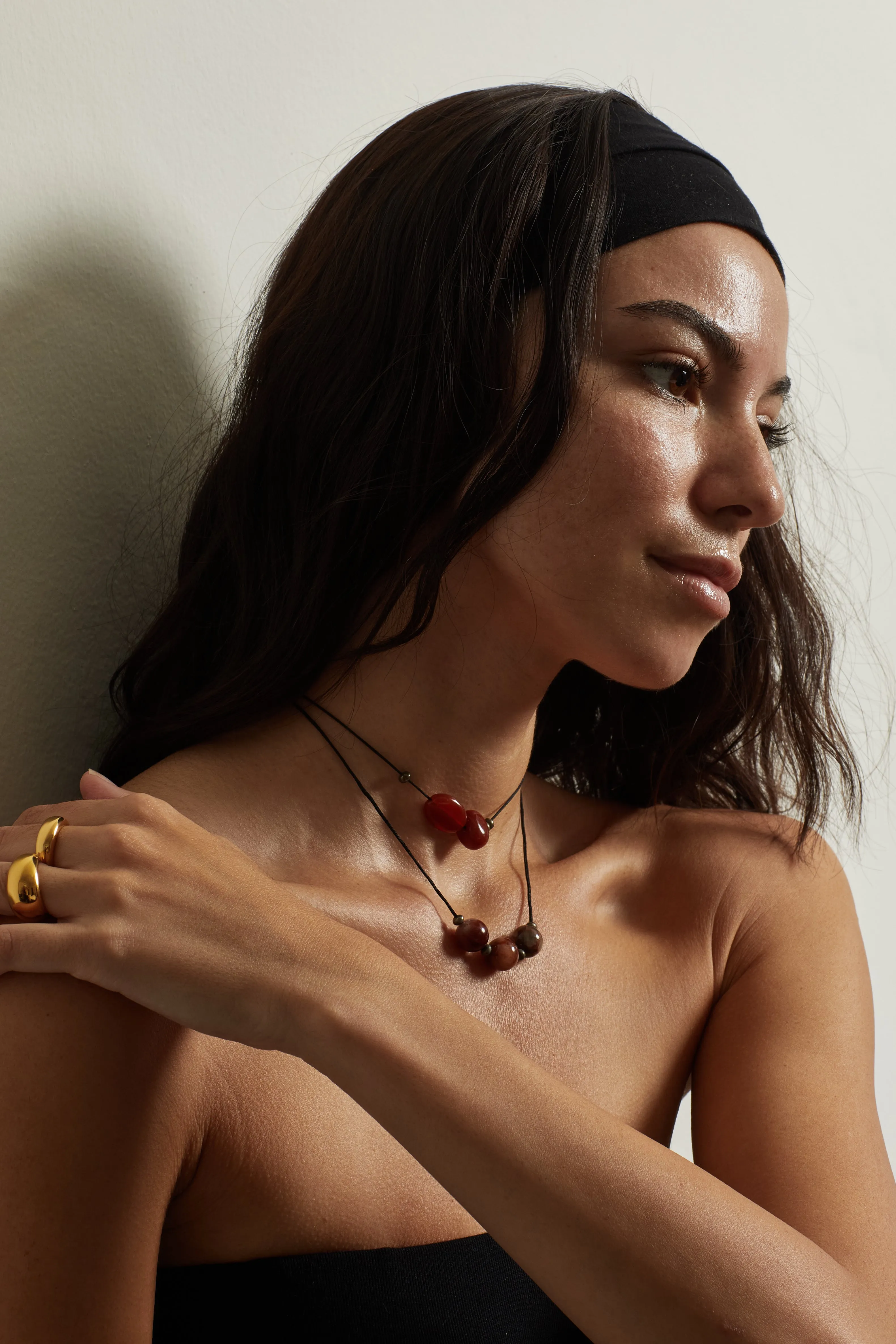 Double Red Agate Necklace