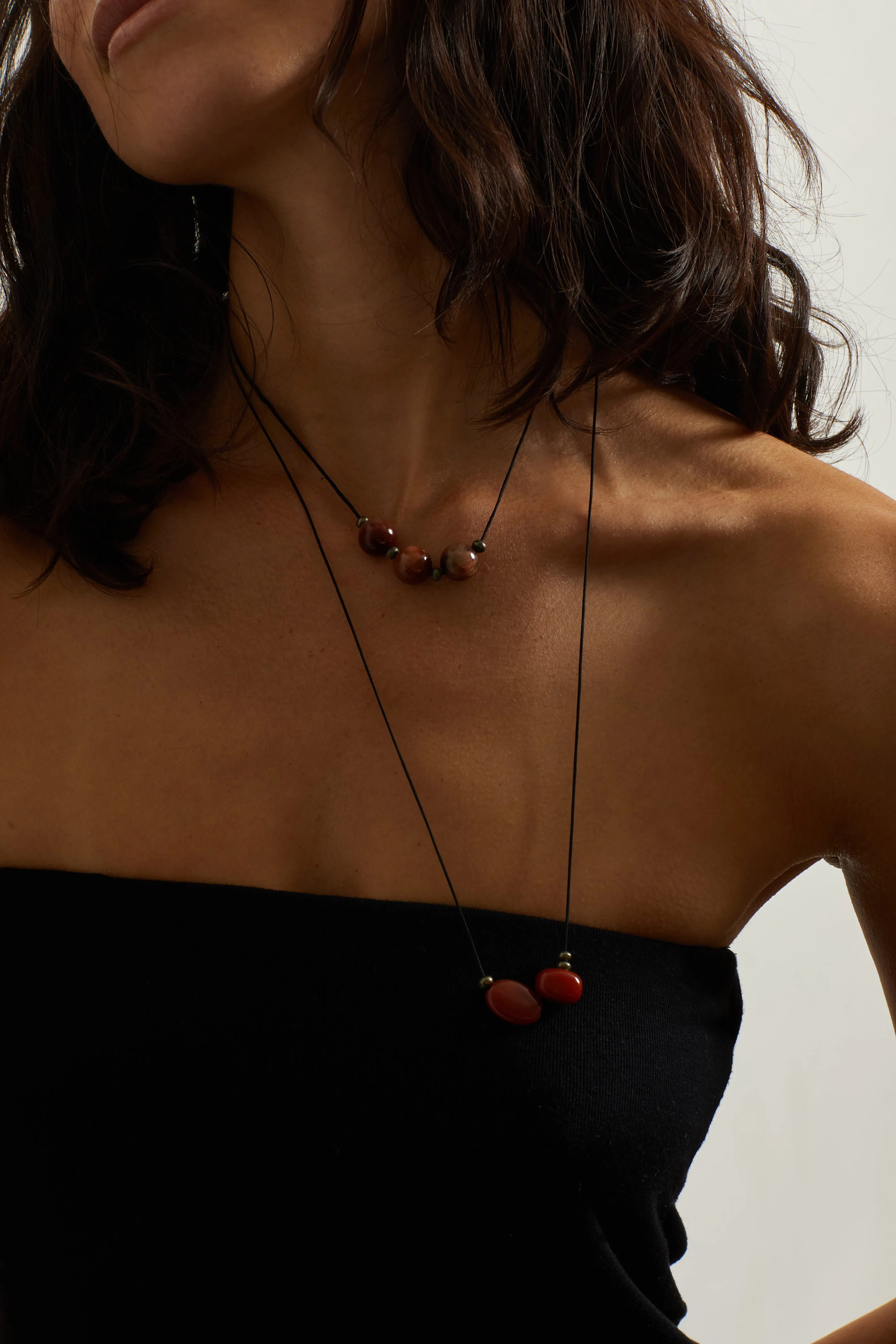 Double Red Agate Necklace