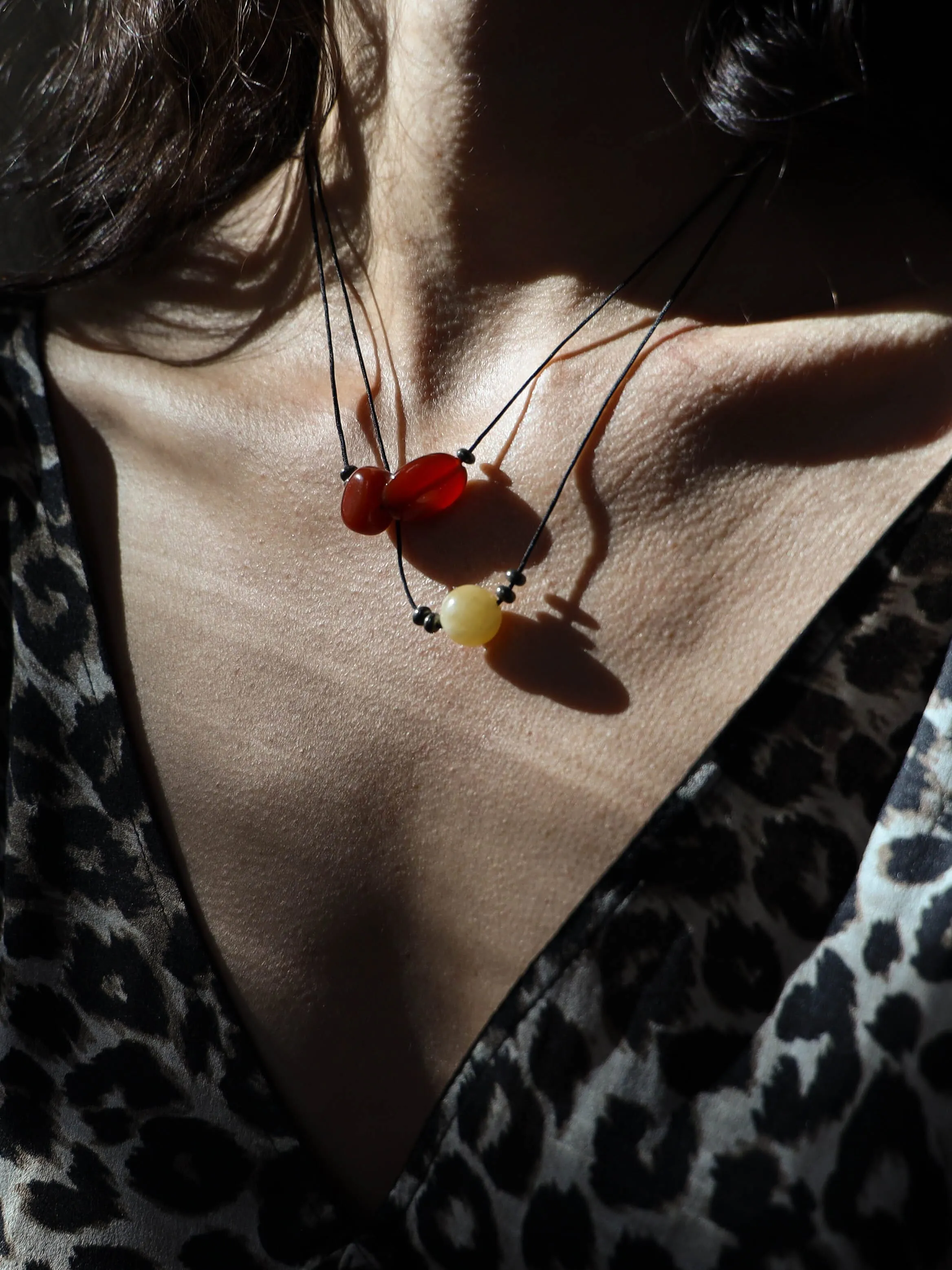 Double Red Agate Necklace