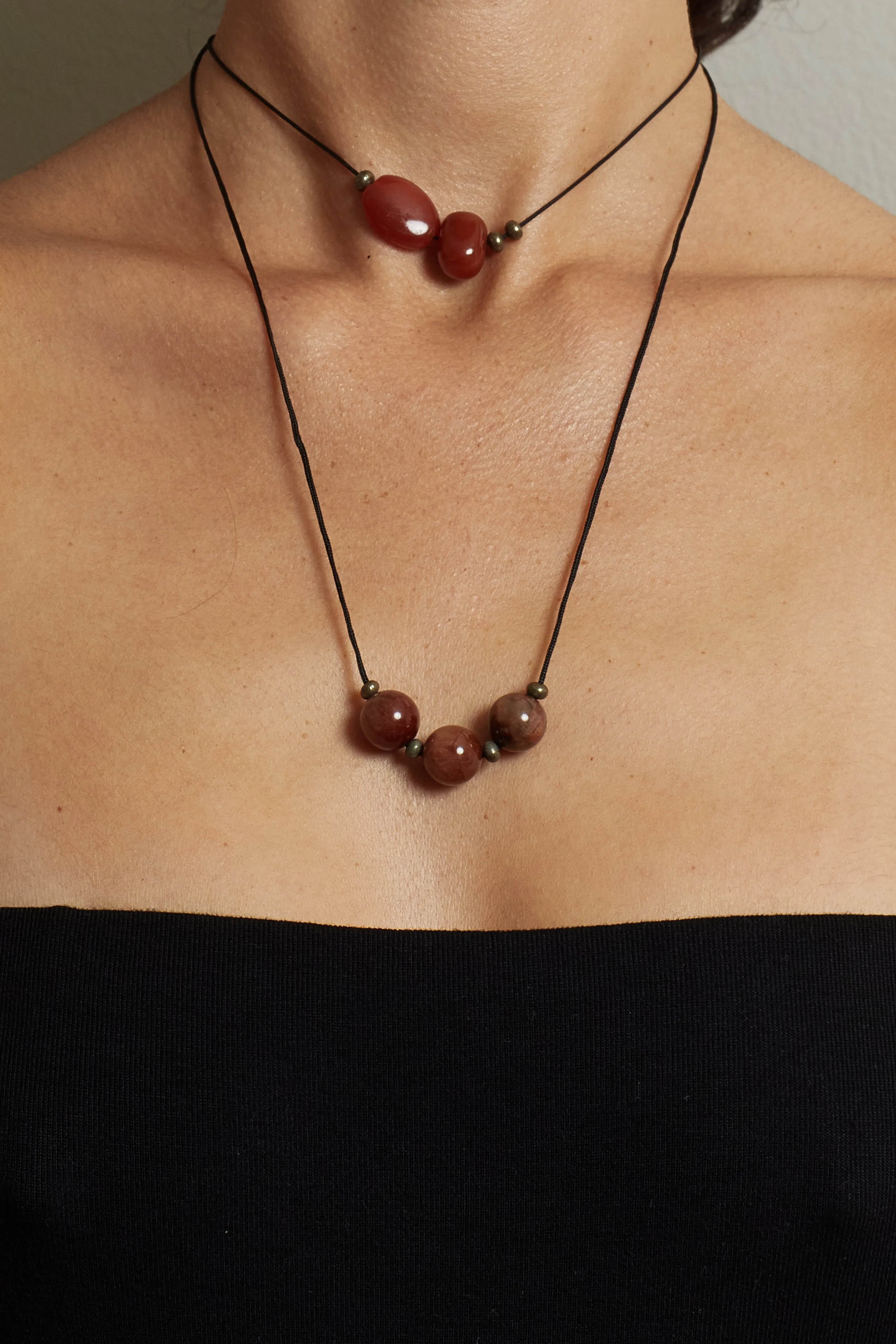 Double Red Agate Necklace