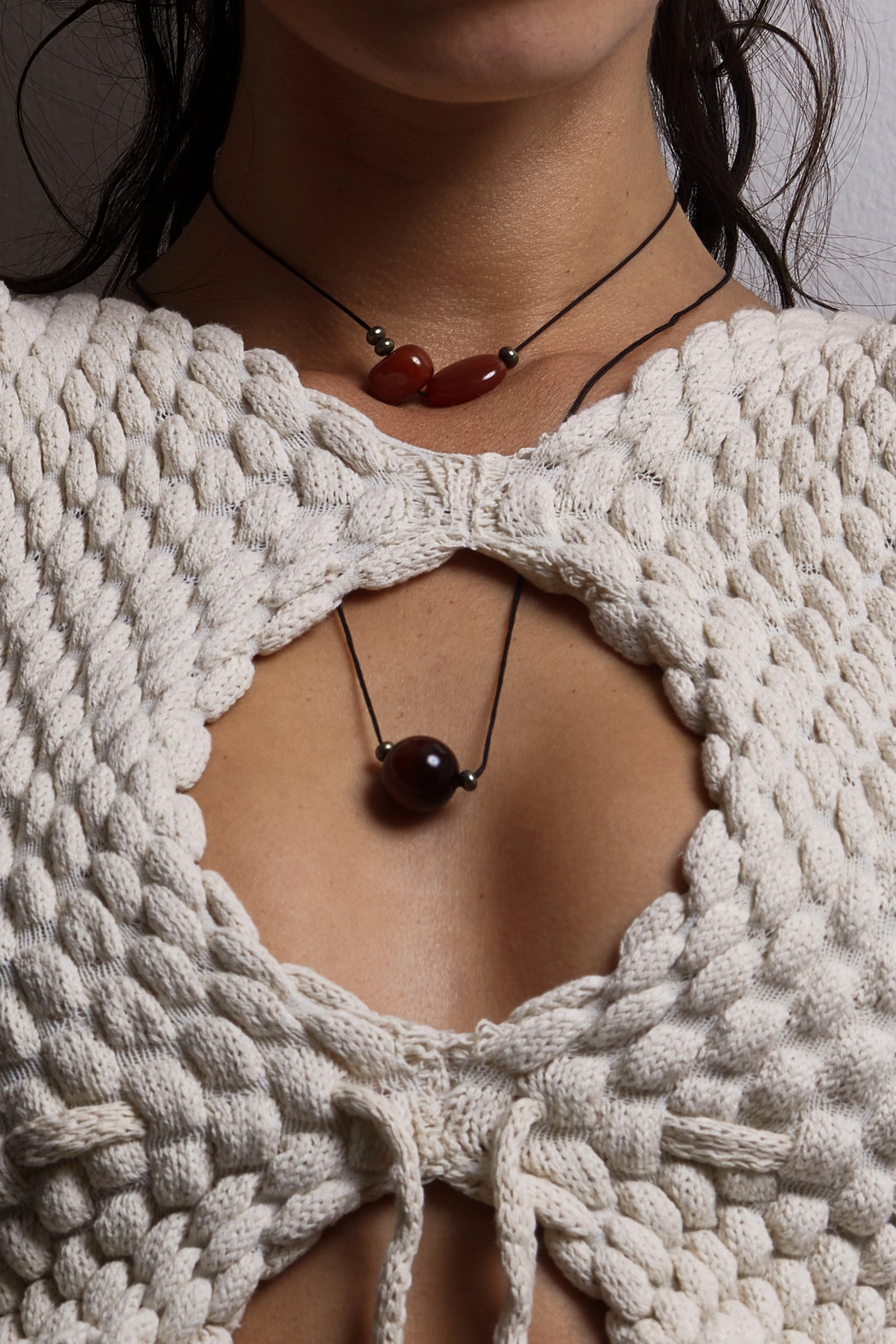 Double Red Agate Necklace