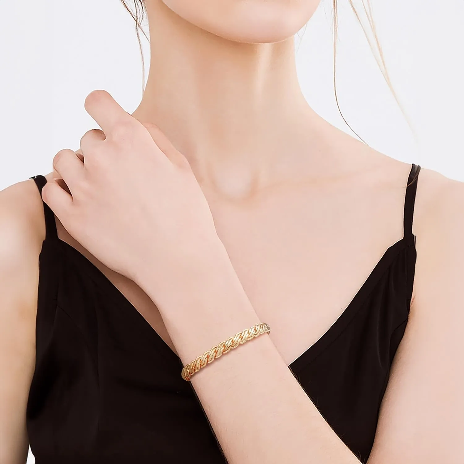 Gold Bracelets 14K Gold Bracelets for Women Rope or Braided Bracelet for Women Dainty Chain Mens Womens Bracelet 6.5/7/7.5/8/9in