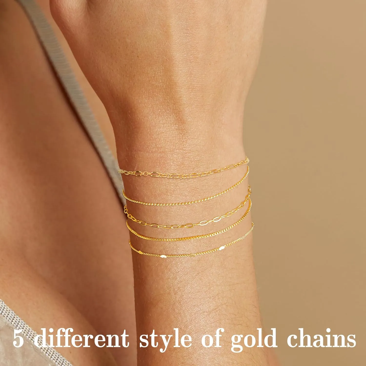Gold Bracelets for Women Trendy,14K Real Gold Plated Dainty Stackable Paperclip Cuban Link Chain Bracelets,Cuff Bracelets Jewelry Set Adjustable 7" 2"