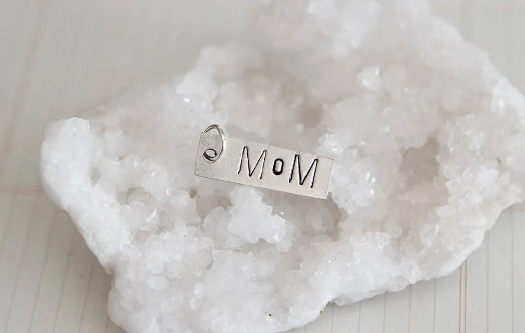 Hand Stamped Tag Mom Charm