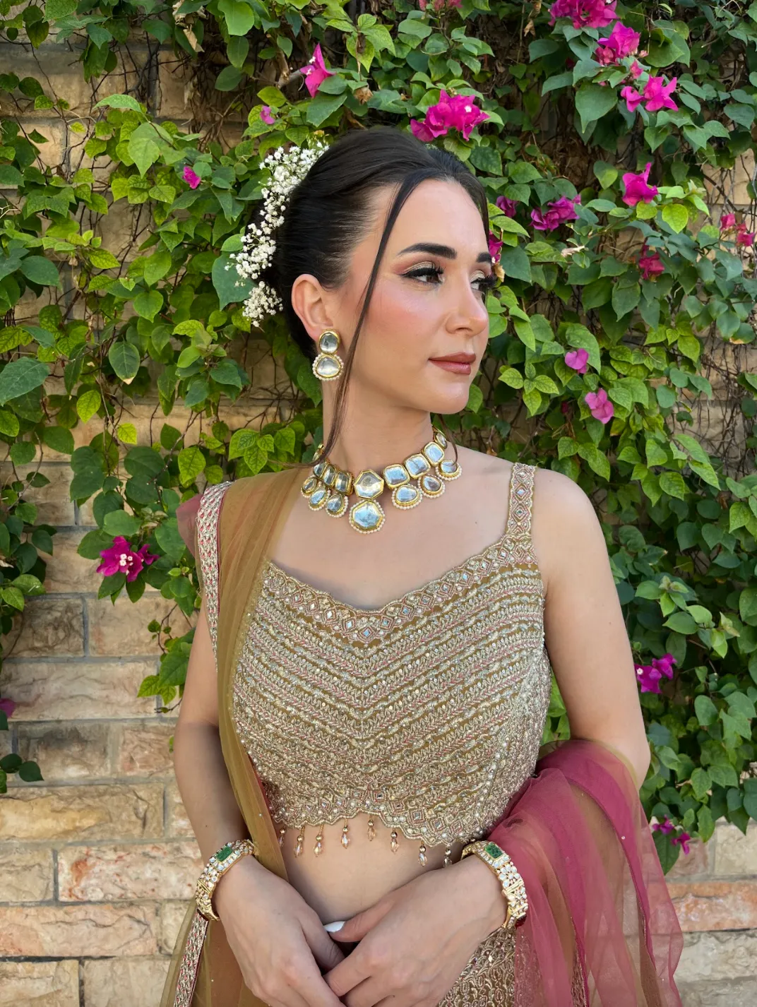 Indira Statement Kundan Necklace & Earrings Set