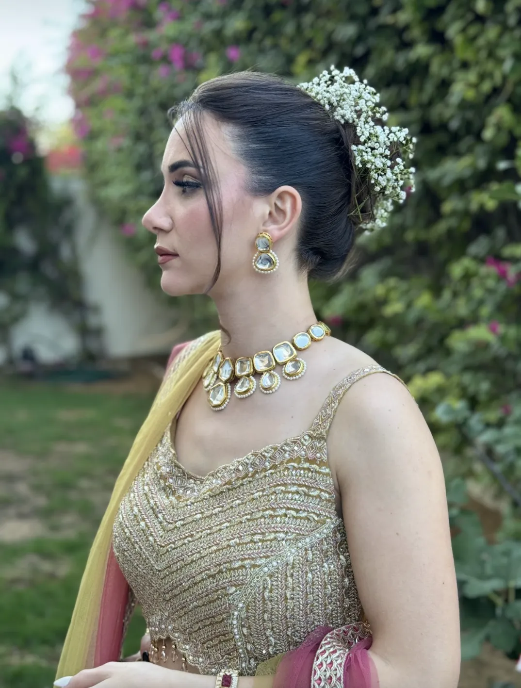 Indira Statement Kundan Necklace & Earrings Set