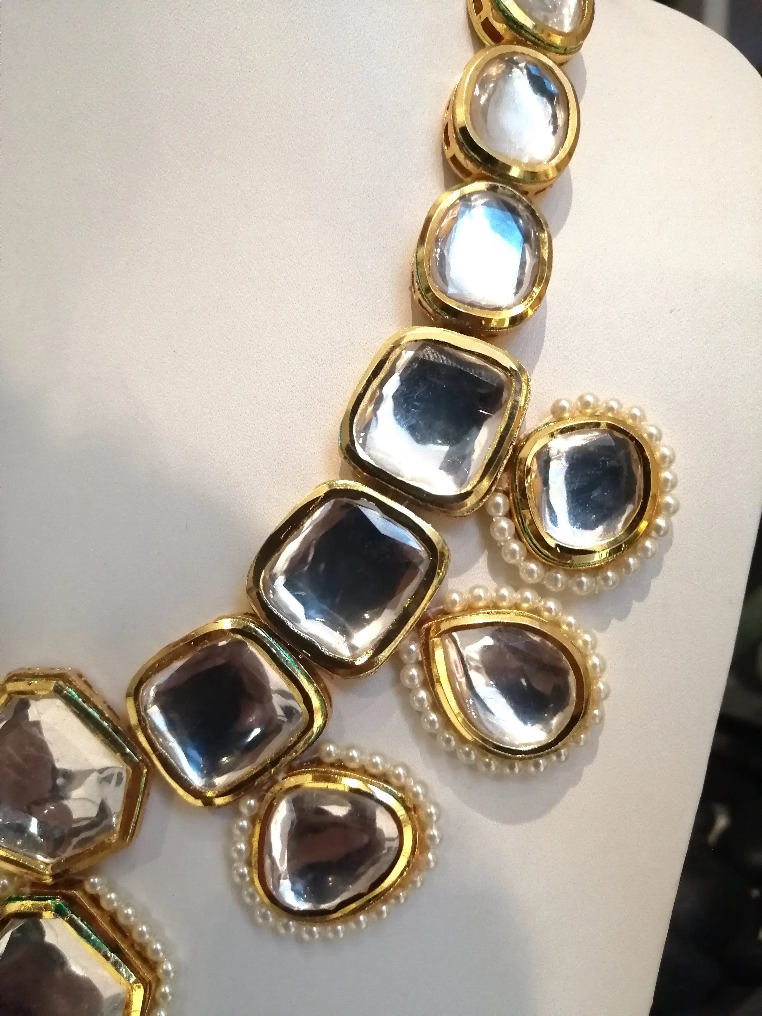 Indira Statement Kundan Necklace & Earrings Set