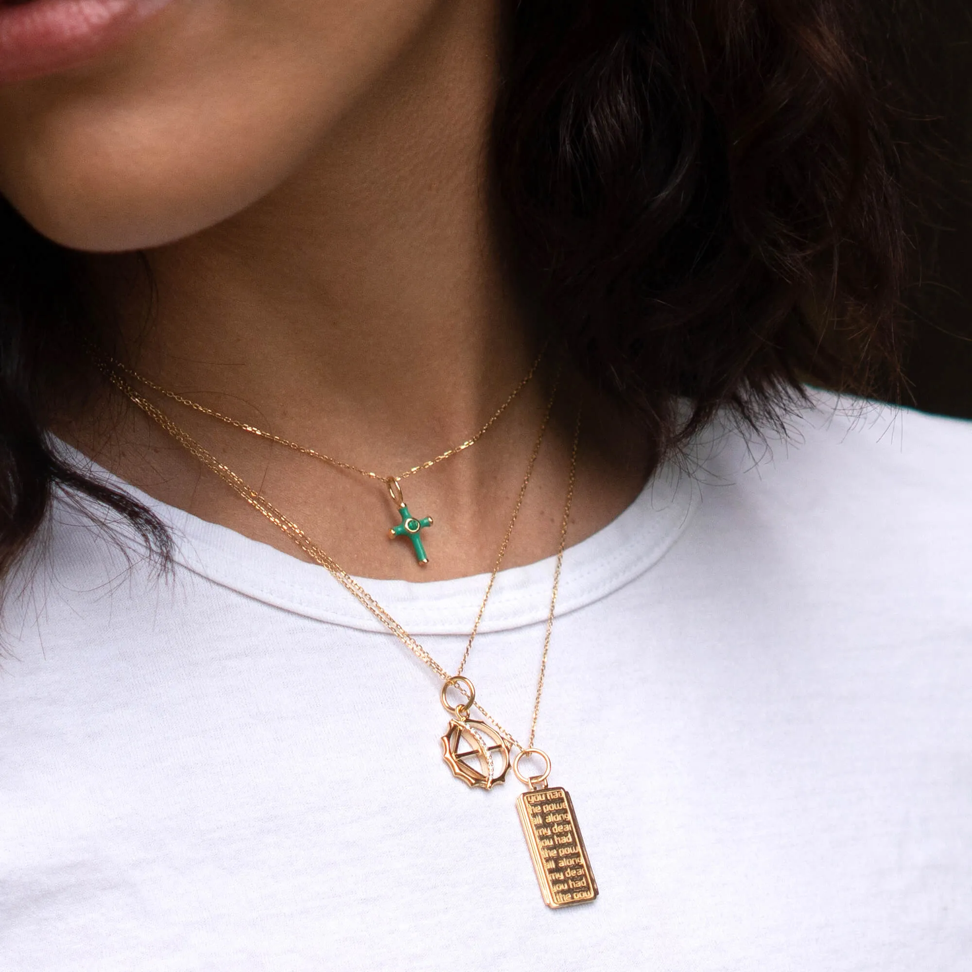 Mini "Apollo" 18K Gold Charm with Diamonds - Strength