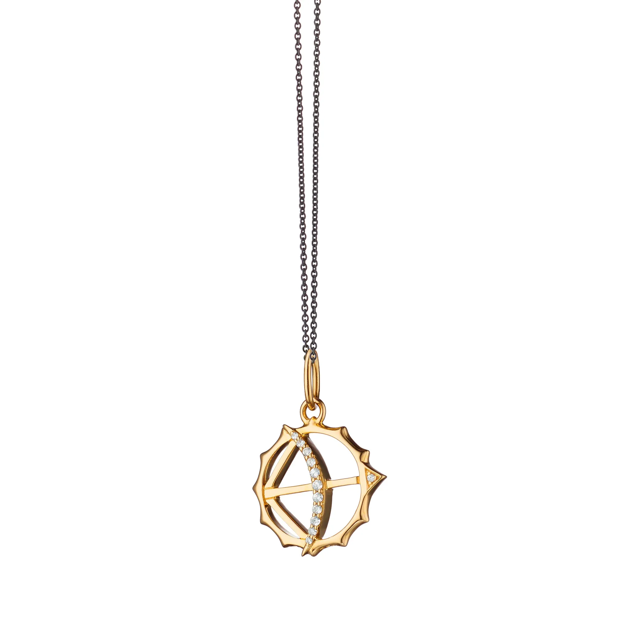 Mini "Apollo" 18K Gold Charm with Diamonds - Strength
