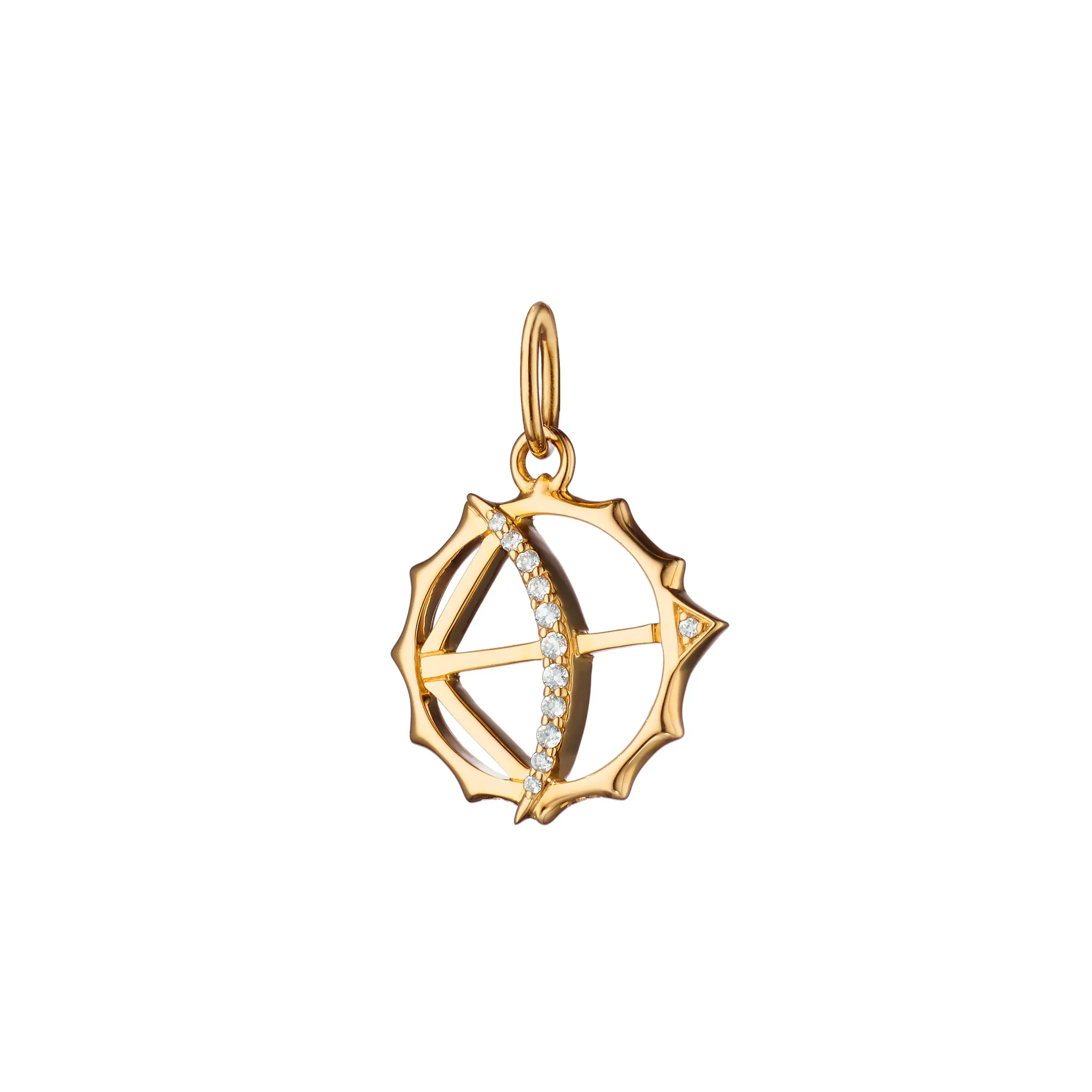 Mini "Apollo" 18K Gold Charm with Diamonds - Strength