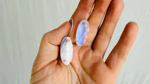Moonstone & Silver Earrings. Sterling Silver. 2498