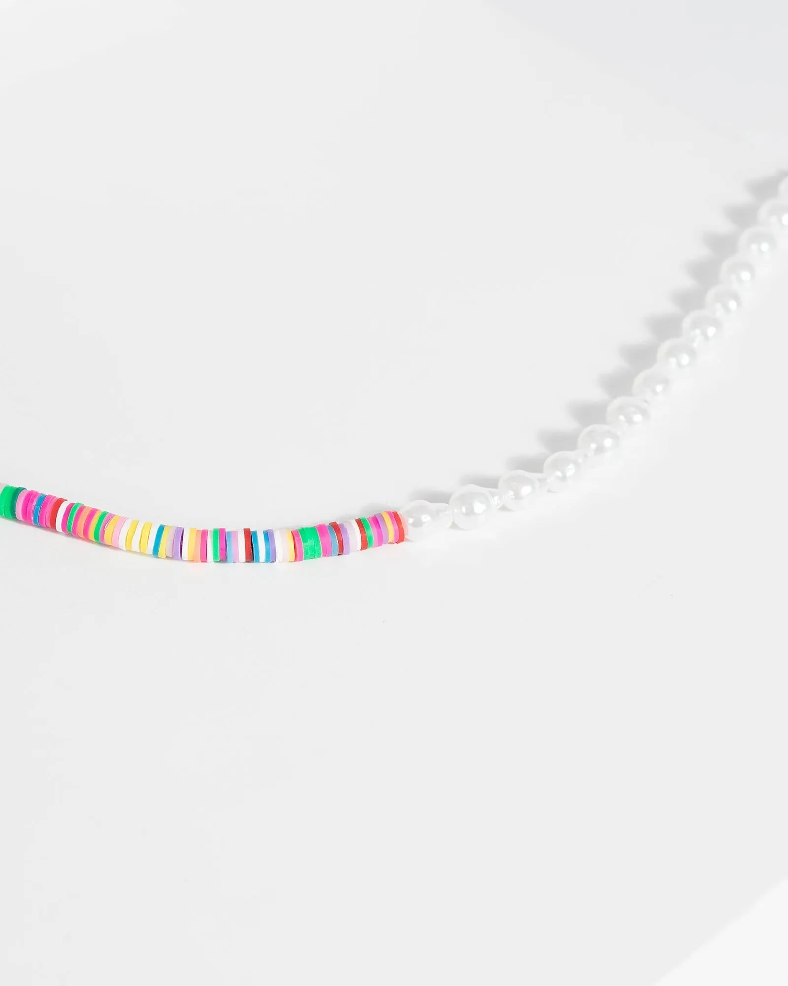 Multi Colour Beaded Pearl Choker Necklace