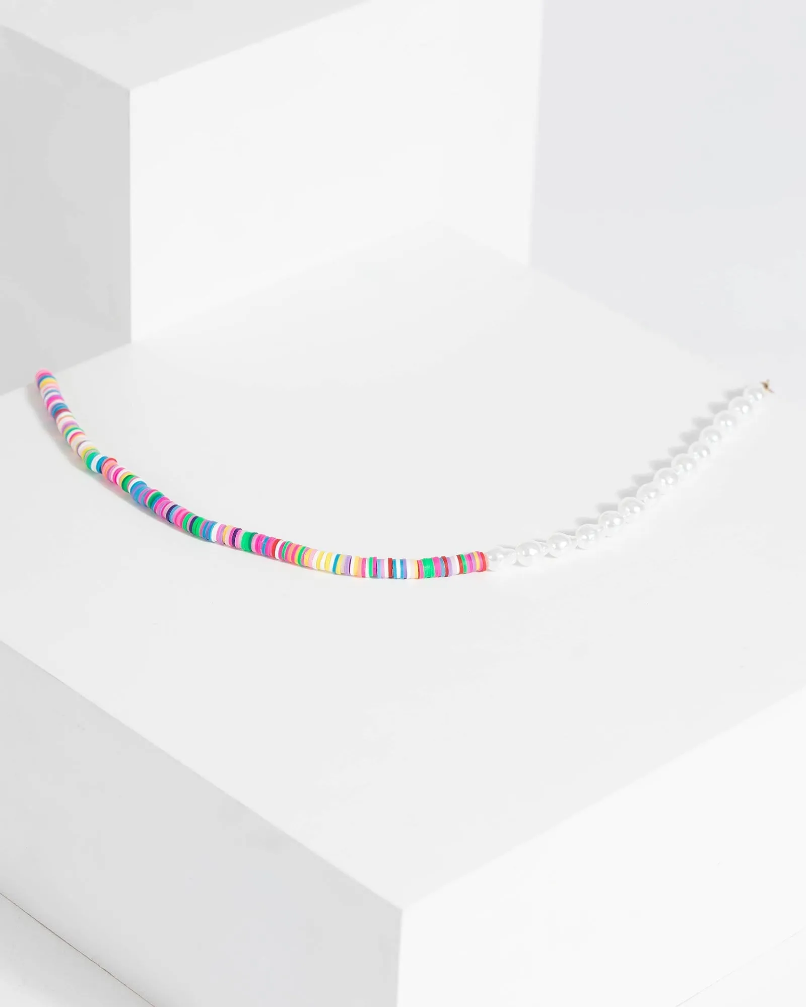 Multi Colour Beaded Pearl Choker Necklace