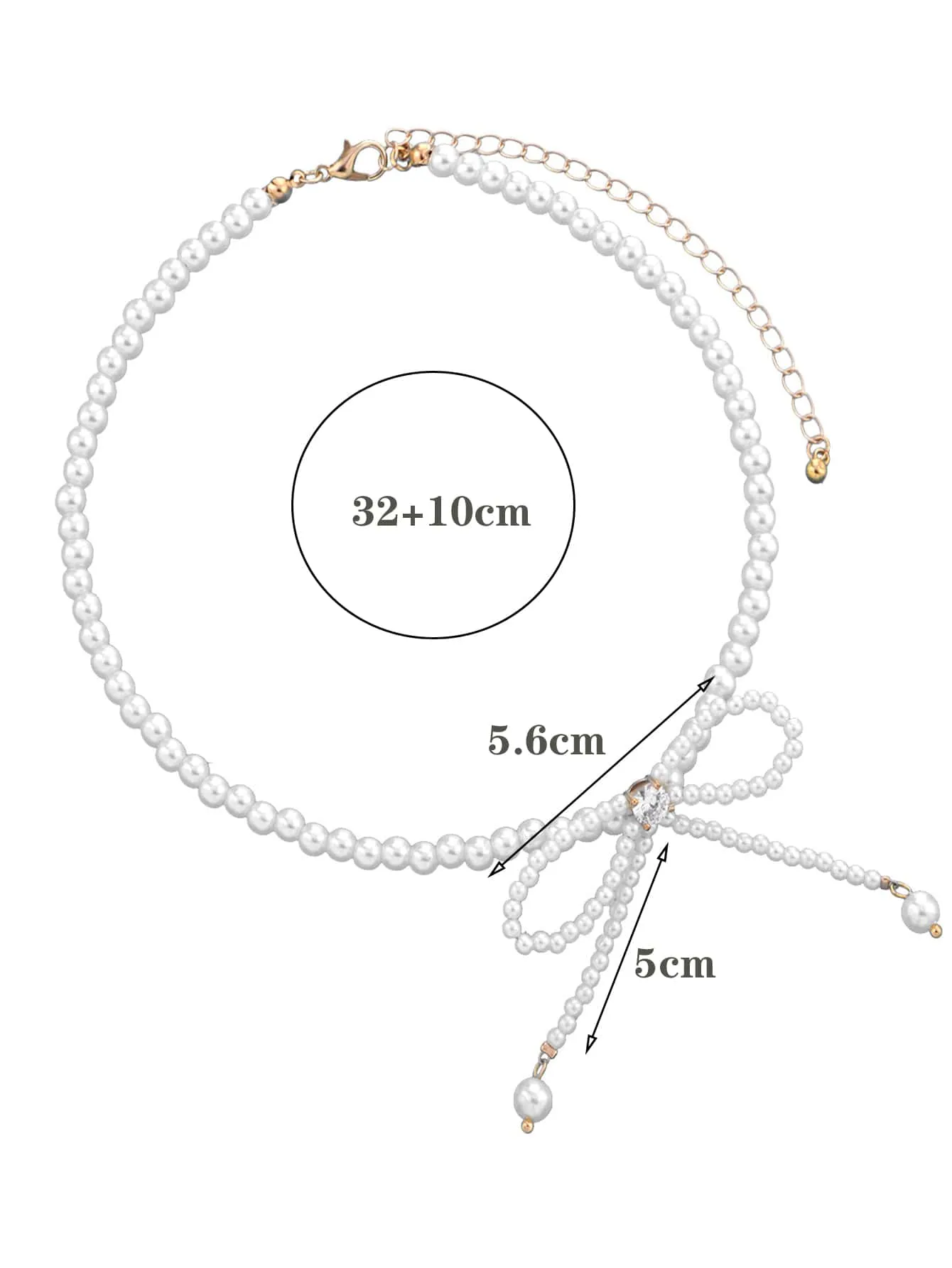 Pearl Beaded Bow Decor Necklace for Women Jewelry for Women Gift for Her