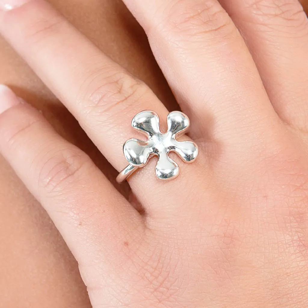 Raised Splash Ring in Sterling Silver
