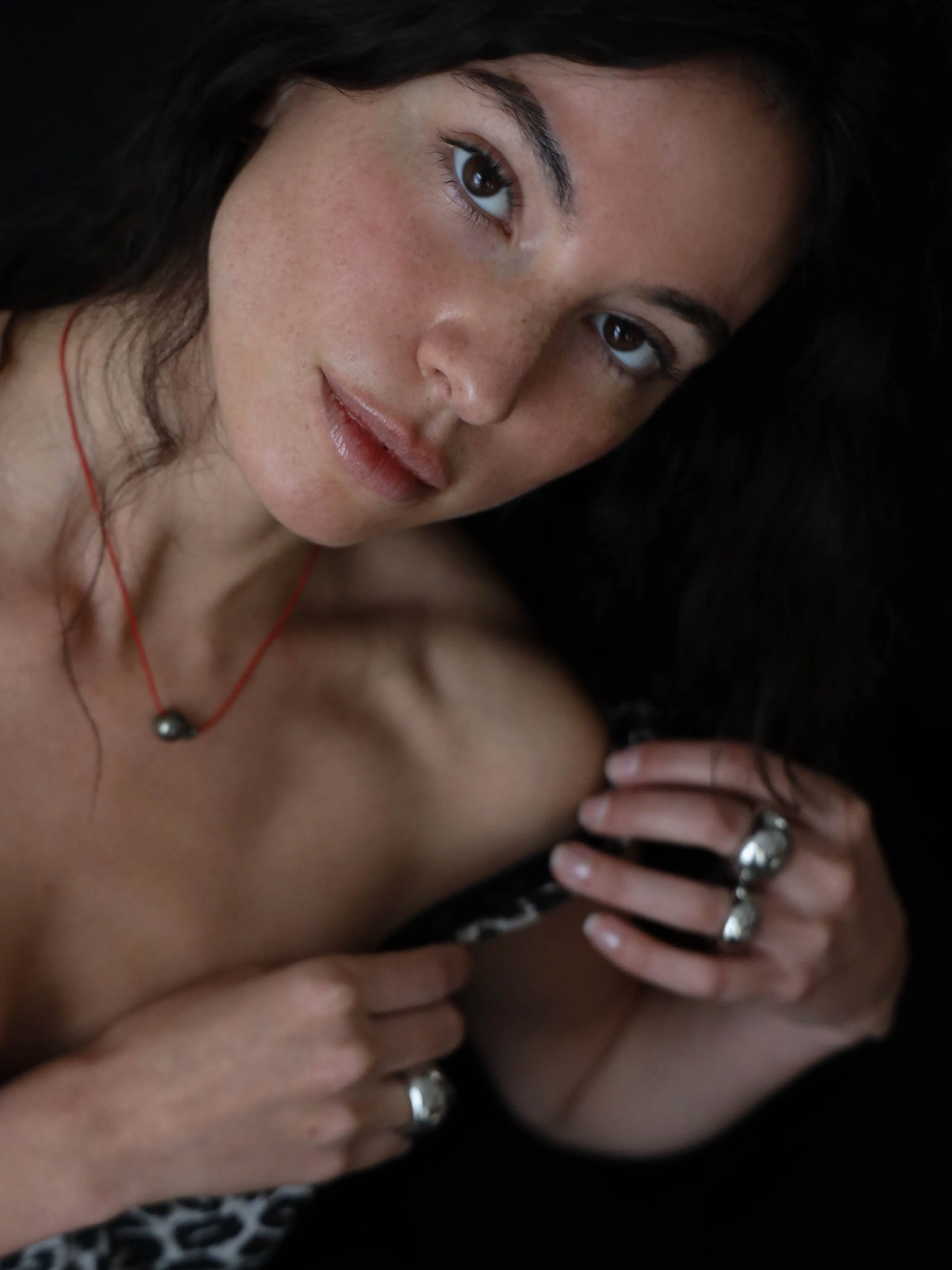 Red Pyrite Ball Necklace