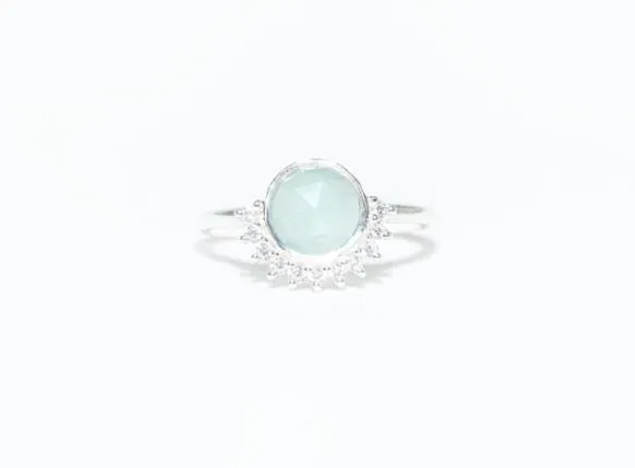 Sterling Silver Round Crested Ring