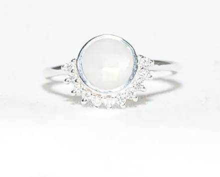 Sterling Silver Round Crested Ring