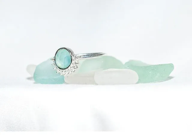 Sterling Silver Round Crested Ring