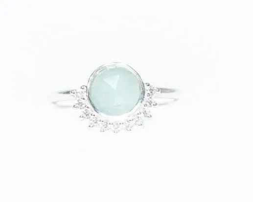 Sterling Silver Round Crested Ring