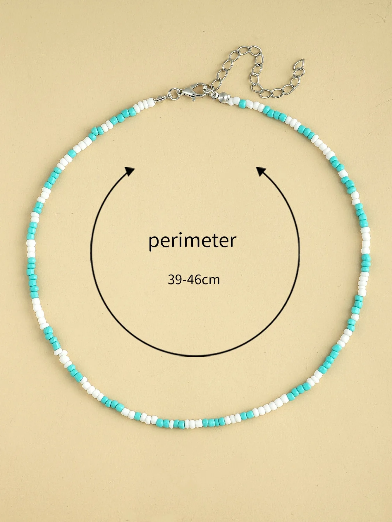 Two Tone White and Blue Beaded Necklace for Women Girls Accessories Jewelry