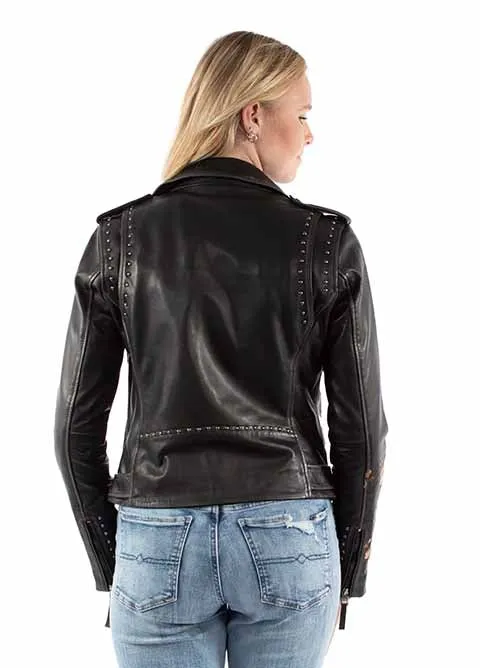 Women's Leather Jacket Collection: Scully Embroidered Motorcycle